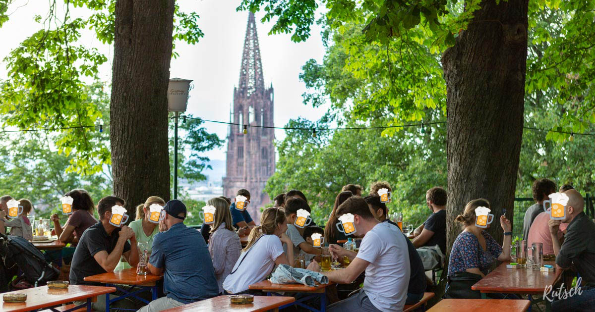 Freibourg en Brisgau, rooftop Biergarten