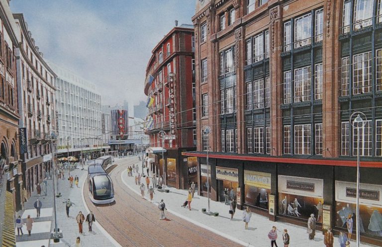 Simulation du Tram rue des Francs-Bourgeois, 1991