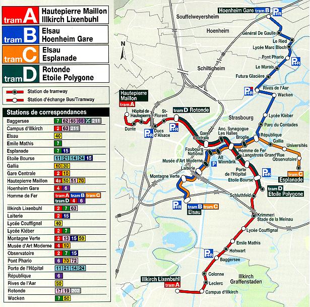 Plan Tram Strasbourg 2001