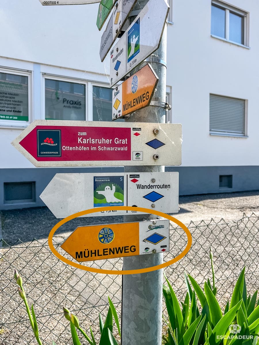 Balisage Mühlenweg - Randonnée en Forêt-Noire - Ottenhöfen
