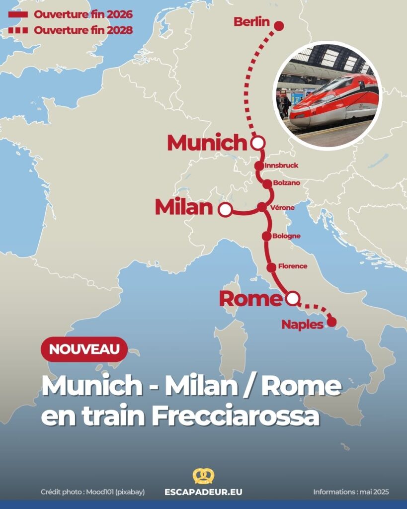 Munich - Milan / Rome en train Frecciarossa