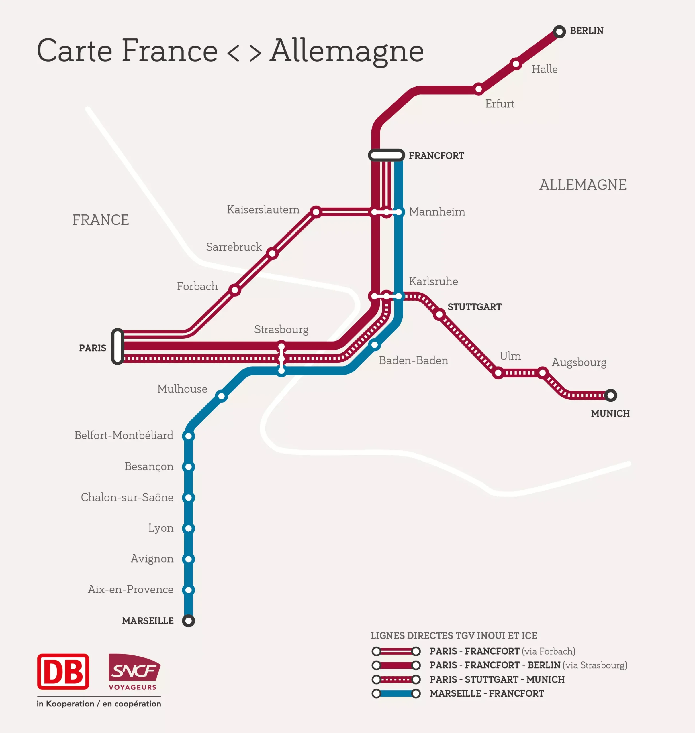 SNCF Voyageurs carte France-Allemagne FR 2025
