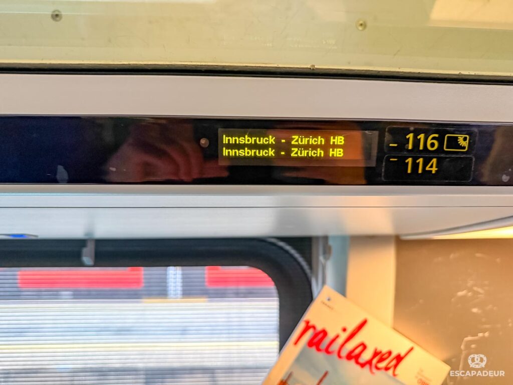 Train Railjet - voiture 2nde classe