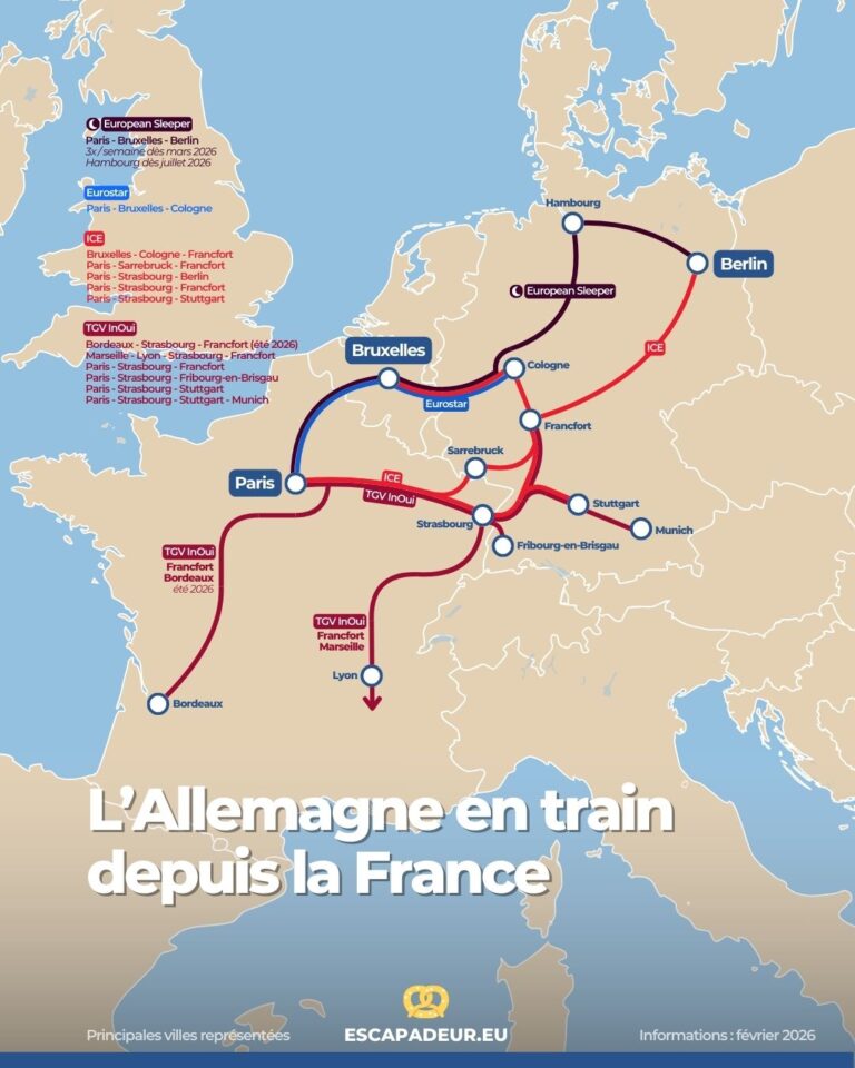 Allemagne en train depuis la France, en 2026