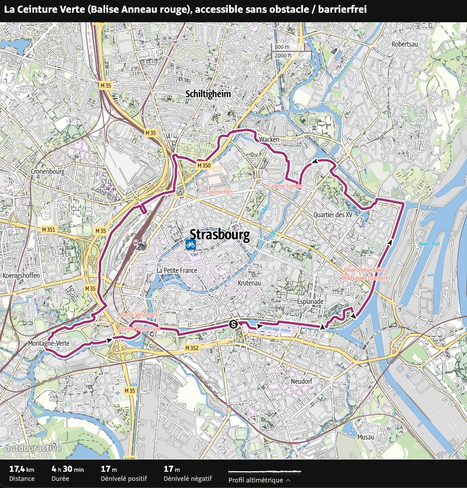 Itinéraire - Ceinture verte de Strasbourg