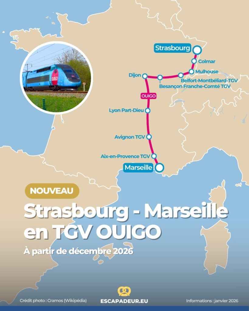 Carte OUIGO TGV Strasbourg - MarseilleCrédit photo : David Gubler - Wikipedia